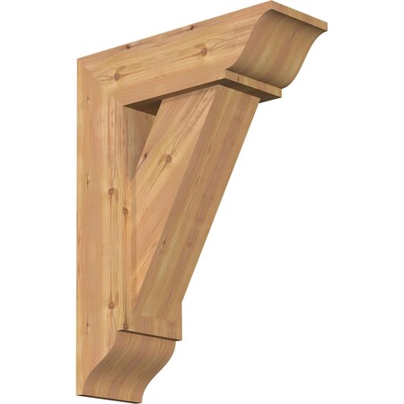 Ekena Millwork Traditional Traditional Smooth Bracket w/ Offset Brace, Western Red Cedar, 7 1/2"W x 22"D x 30"H BKT0806X22X30TRA01SWR